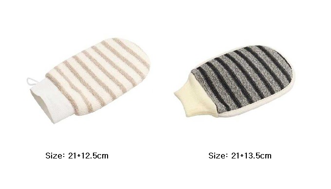 A versatile set of body cleansing gloves in various sizes and materials. Featuring a combination of ...