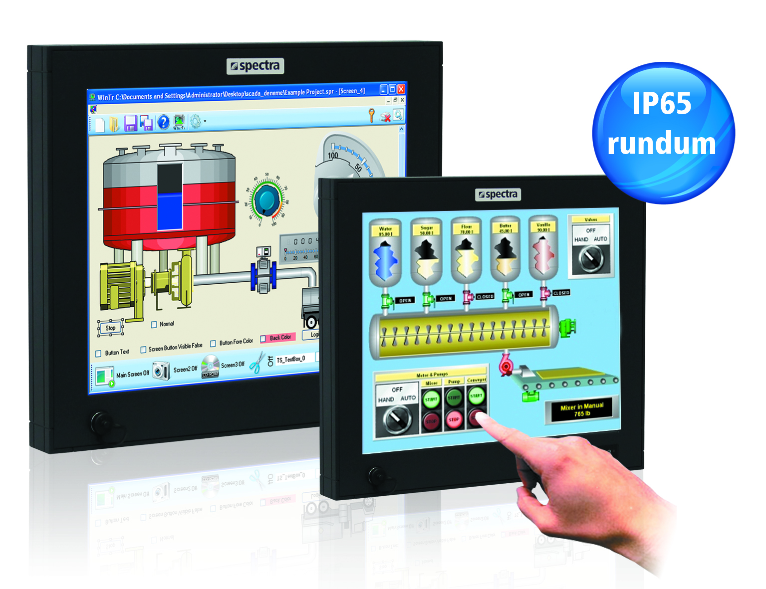 Slim line Monitore rundherum IP65