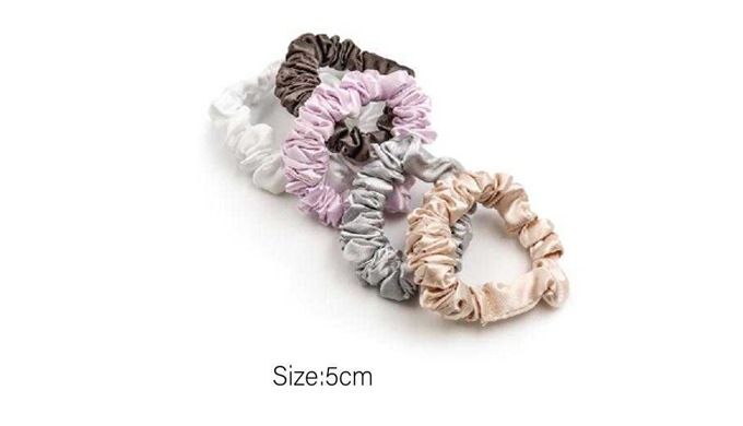 A set of shirred design hair bands made from soft fabric. Highly elastic for a secure hold and avail...