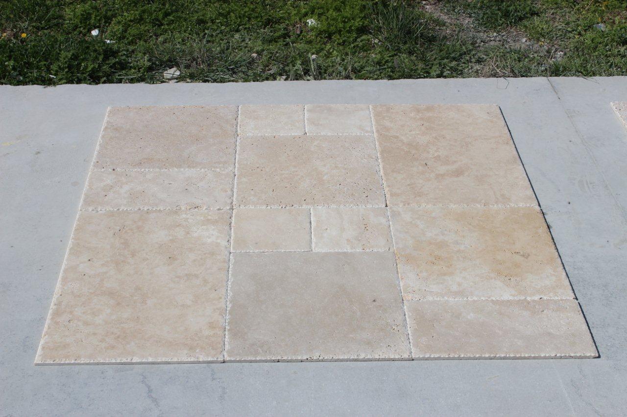 1.2 Chiselled Brushed Light Marble Travertine Pattern Set