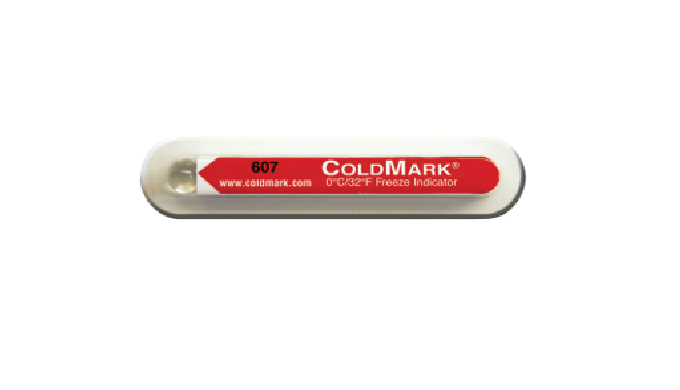 Positionné sur un emballage, l'indicateur de Gel ColdMark permet de savoir si le colis a été exposé ...