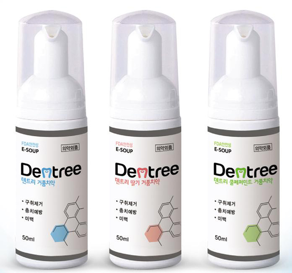 Dentree foam toothpaste with a fresh flavor of an apple mint / sweet of a strawberry / cool of a min...