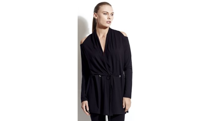 %100 Polyester Tunik Uzun Kol Omuz Detaylı Belden Bağlamalı