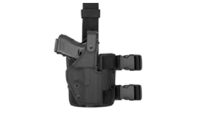 #Product Description Right-side leg pistol holster made from molded polymer...