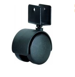 Roulette double en nylon à étrier