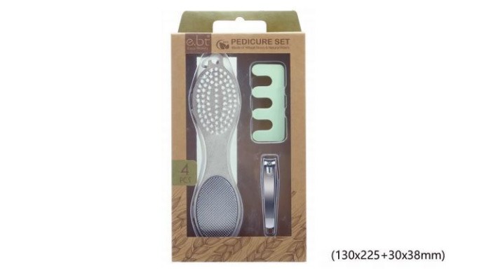 This foot care set is made with eco-friendly wheat straw material, perfect for exfoliation and nail ...