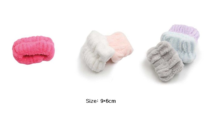 These plush wrist bands are made from soft, fluffy material to keep water from running down your arm...
