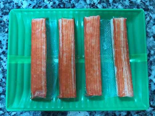 Imitation crab stick is very soft, juicy and mild texture.