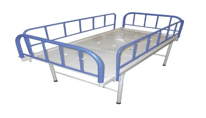 Tubular head and foot bows of equal height with vertical tube support. Framework made-Up of M.S. tub...
