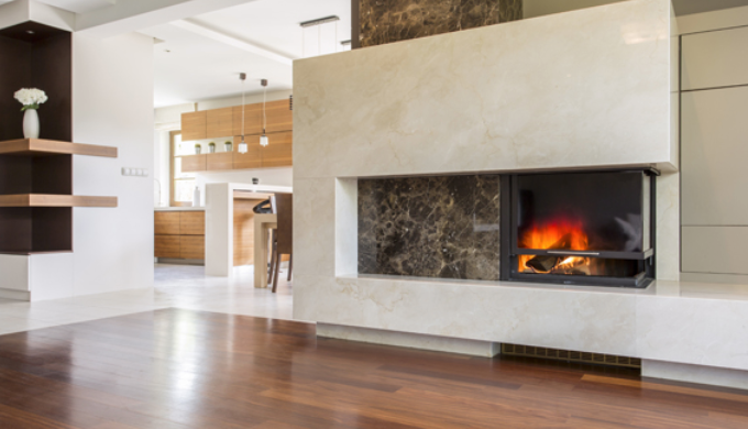Granite, marble, and other stone fireplace surrounds.