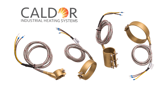 Cylindrical heaters with an insulating layer made of mica band and protective coating made of brass ...