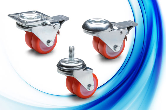 RE.C6-G twin polyurethane wheeled castors