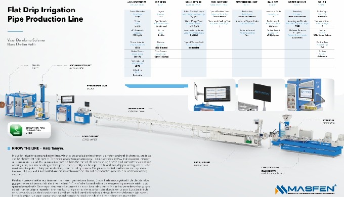 In our flat irrigation pipe production lines, which allow production in different diameters and wall...