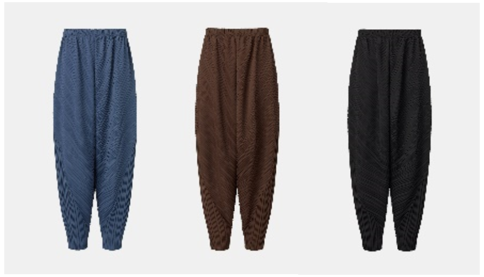 #Product Description Technical-pleated Baggy Pants * This product uses diagonal pleats instead of ba...