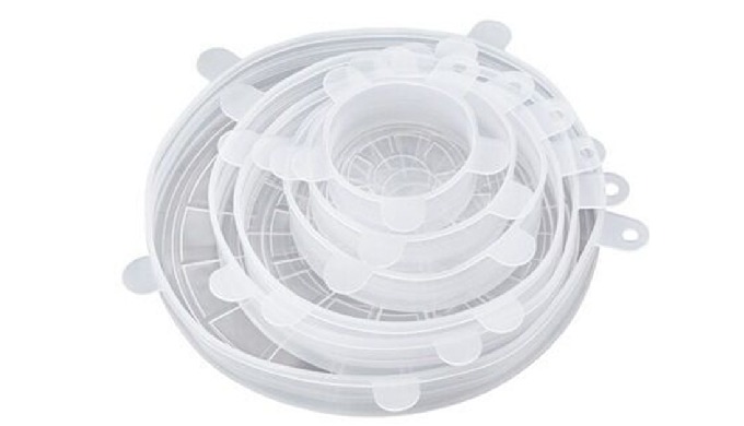 Silicone stretch lids in a 6-pack, in stock and ready to ship from our Shen...