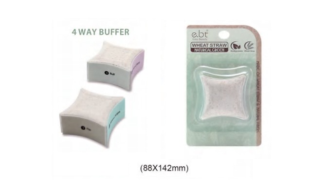 An eco-friendly beauty care line made with wheat straw material. Includes nail buffers, cuticle push...