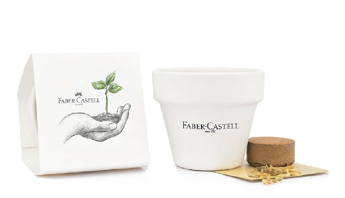 KIT DE SIEMBRA GIARDINO CON MACETA CERAMICA BLANCA