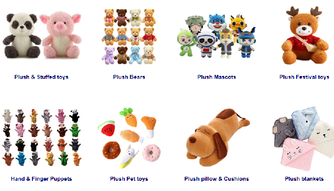 Plush & Stuffed Toys The plush toy is ideal gift choice. The cute plush toy can also be a good c...