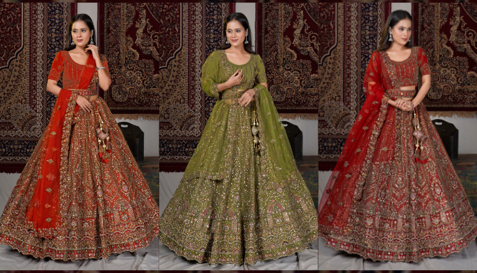 Step into luxury with this opulent Velvet Lehenga Choli ensemble from Gajiwala. Designed for grand c...