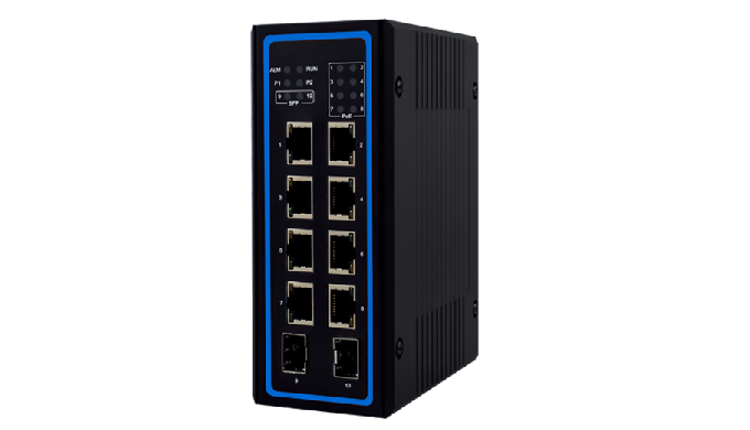 Industrial 10-port unmanaged 24V PoE Gigabit Switch with voltage booster (12~57V) The EHG6410 model ...