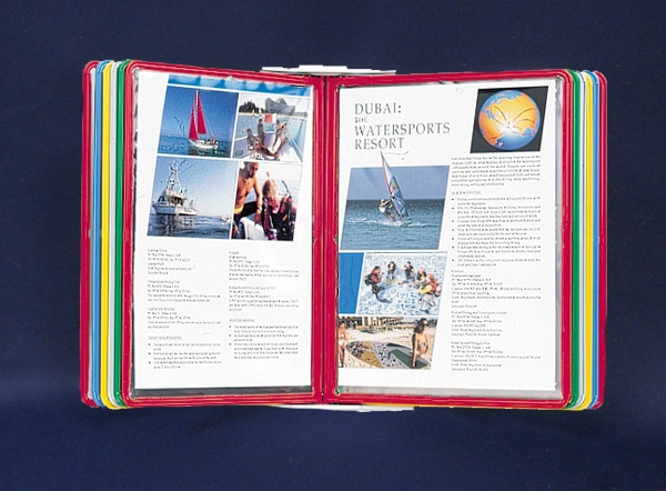 SUPPORT MURAL INFOFLEX AVEC 12 POCHETTES PIVOTANTES A4