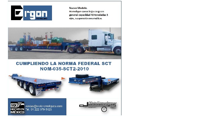 REMOLQUE MODELO ERGON PETROLERO TIPO LOWBOY Fabricado con las dimensiones y capacidad de carga que r...