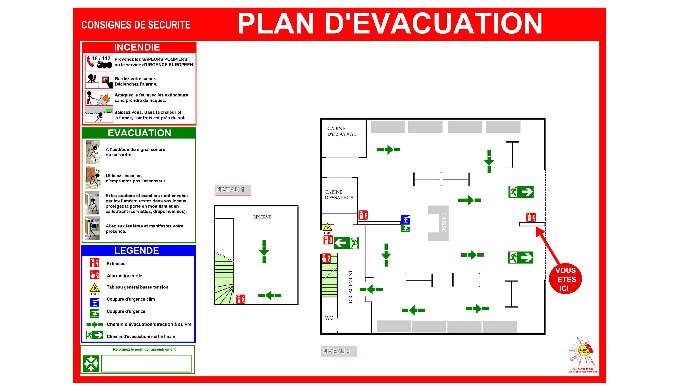 Les plans d'évacuation : La société ALPHA PROTECTION vous propose de réaliser ou de mettre à jour vo...