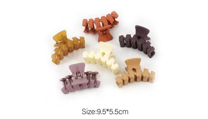 A versatile hair accessory featuring a variety of designs and colors. This set includes both claw cl...
