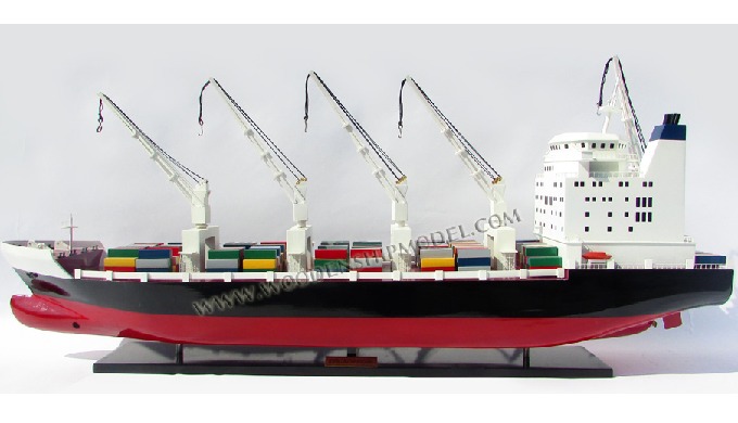 Model: GENERAL CONTAINER SHIP WITH CRANES - WOODEN MODEL SHIPS Item code: TK0017P Material: Plantati...