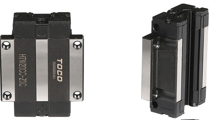 The TOCO Linear Guide HTW20CC Z0C-3 indicates a wide, compact block (HTW series, 20mm size) designed...