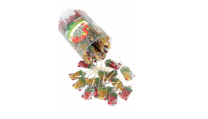 This candy can be produces in 20gr and 30Gr and with the aroma of watermelon, lemon,strawberry,fores...