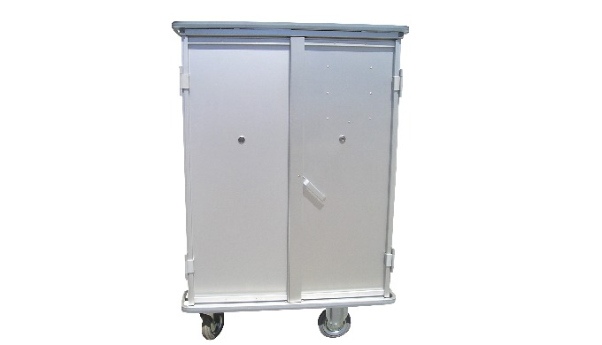 Armoire en aluminium anodisé équipée de : - 1 poignée de guidage - 2 étagèr...