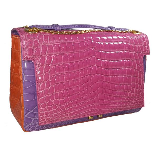 Luxury samll Handbag for Women Leather : Crocolylus Niloticus Color : Pink, Paloma, and Salmon Size ...