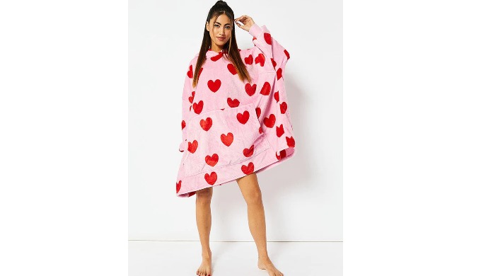 Style No: O202213 The ultimate loungewear must-have is here with our Red & Pink Heart Blanket Ho...