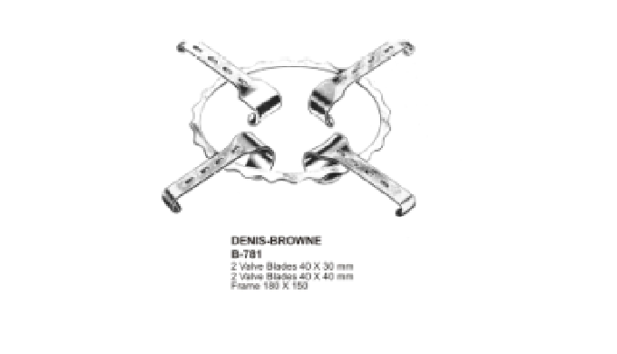 ABDOMINAL RETRACTORS DENIS- BROWNE RETRACTOR 2 VALVE BLADES 40*30MM 2 VALVE BLADES 40*40MM FRAME 180...