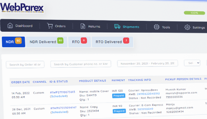 NDR managment platform helps in dectecting reasons for non delivery of products and ensures the deli...