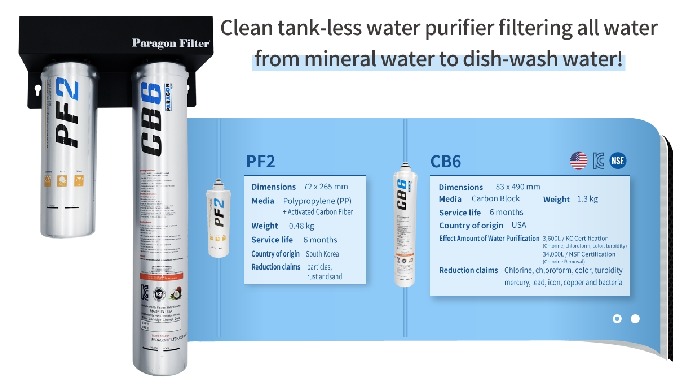 Clean tank-less water purifier filtering all water from mineral water to dish-wash water! PF2(pre-fi...