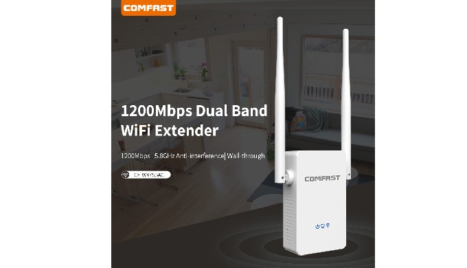 CF-WR755AC 1200Mbps Dual Band WiFi Wireless Repeater Extender Router Features: 1200Mbps dual-band si...