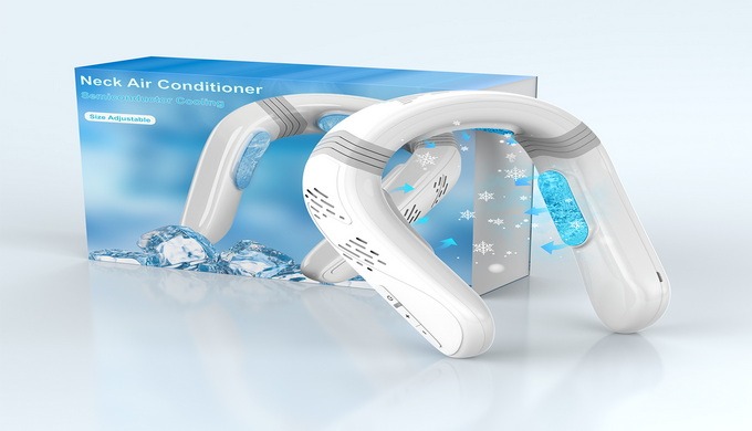 Beyond Warehouse Always 3pcs Cooling Refrigerator Hanging Portable Neck Cooler Air Conditioner  Wearable Mini Neck Band Sports Neck Fan (by Shenzhen ALLKEI Technology  Co.,LTD.)