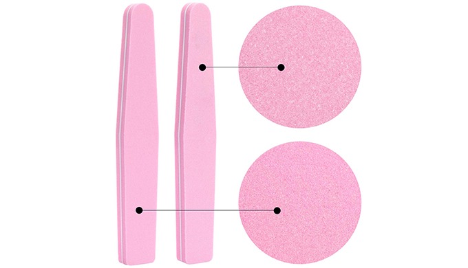 This dual-sided nail file features two different grit textures for shaping and smoothing your nails ...
