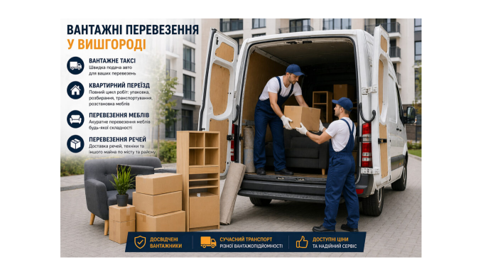 Організація перевезення майна у Вишгороді — це процес, який вимагає чіткої логістики, правильно піді...