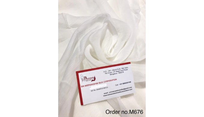 Fabric: Viscose Chiffon Order Number: M676 Color: White Size: 43” Width Viscose chiffon is a lightwe...