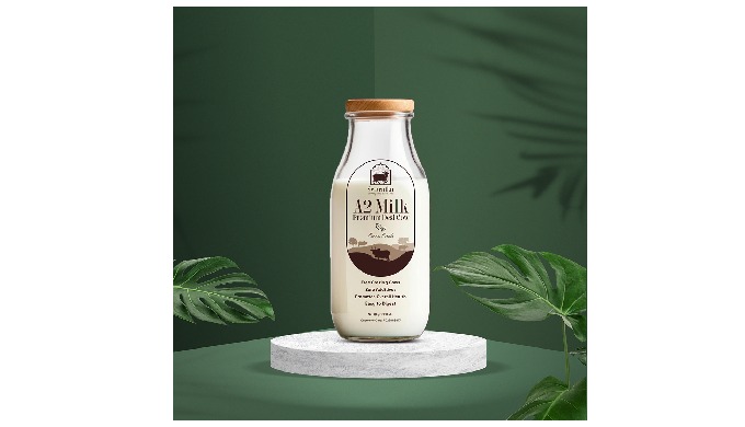 Farm fresh A2 cow milk.