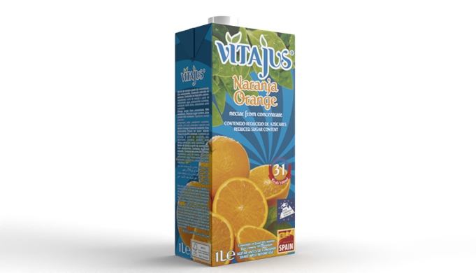 Vitajus Nectar Orange Nectar à base de concentré (50%). Brick 1L.