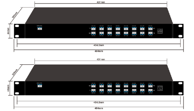100G BIDI DWDM Rack-Mount(Line A), C21~C36&C45~C60, 32 Port 1U Rack-Mount (484*250*44mm), LC/UPC...