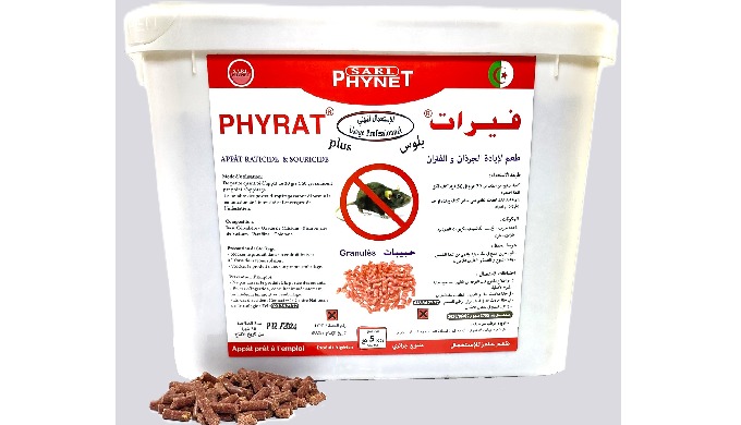 Raticide en forme de pellet parafin&eacute;e (phyrat plus granul&eacute;s)