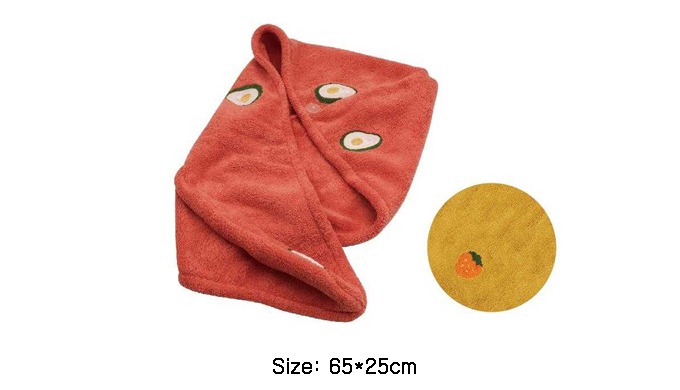 This cute embroidered hair dry towel wraps your wet hair with ease after a shower, offering excellen...
