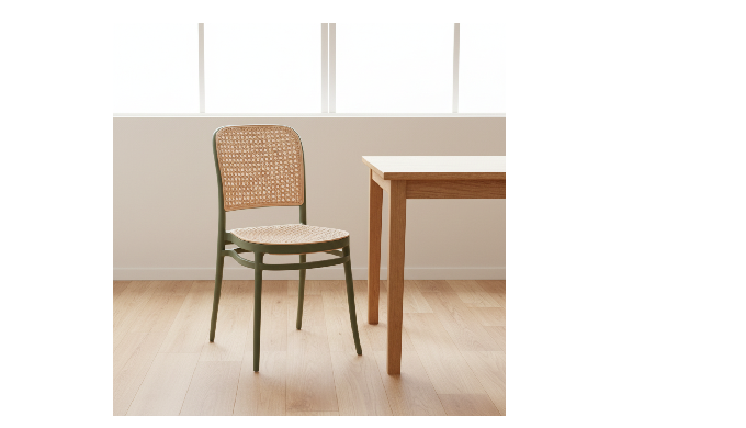 EaseNeat Breathable Woven French Style Plastic Dining Chair High Quality for Cafe Restaurant Outdoor...