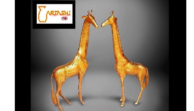 Metal home decor. Item code: AMM1123. Beautifully crafted art sculpture of pair of Giraffes for home...