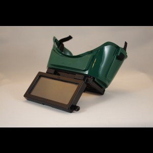 Lift front plate style welding goggle with Cobalt Blue shade 6 for gas welding and cutting. Direct v...